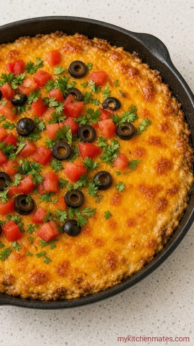 Creamy 5-Ingredient Taco Dip with Ground Beef Step 4: Bake and Serve