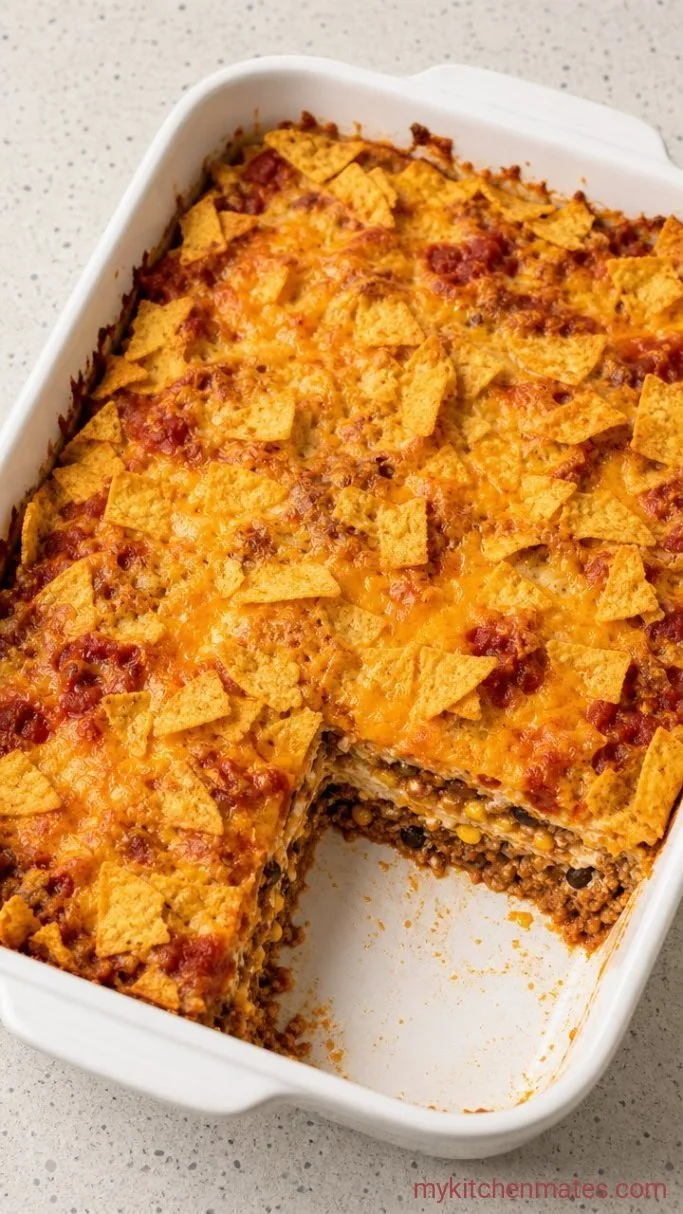 Easy Ground Turkey Taco Casserole Step 4: Bake and Serve
