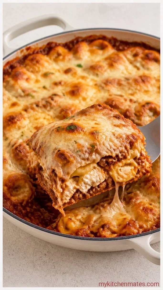 30-Minute Tortellini Lasagna Bake Step 4: Bake and Serve