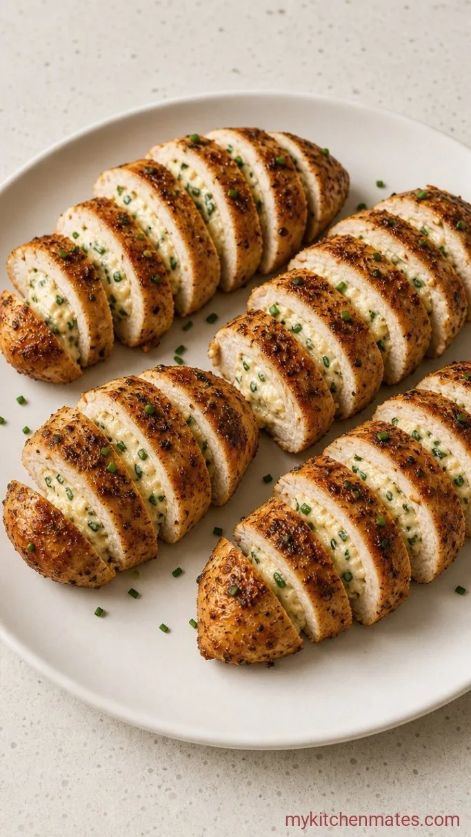 10-Minute Prep Cream Cheese Stuffed Chicken Step 4: Bake and Slice the Chicken