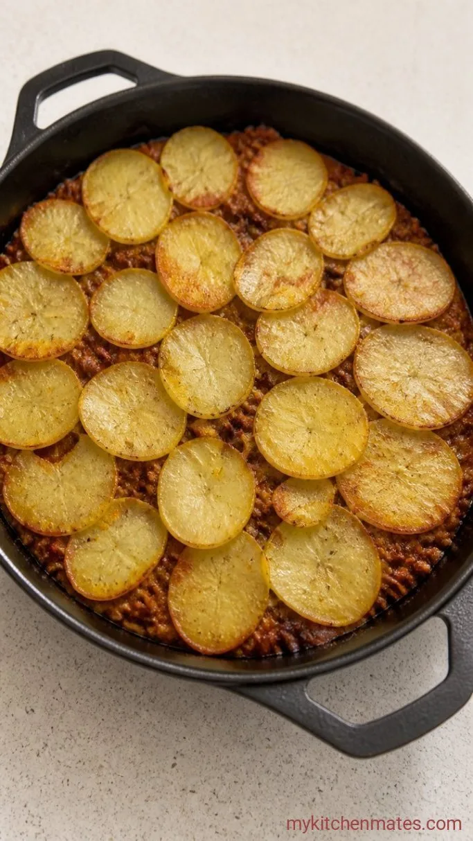 Cheesy Taco Potato Casserole Step 4: Bake Covered