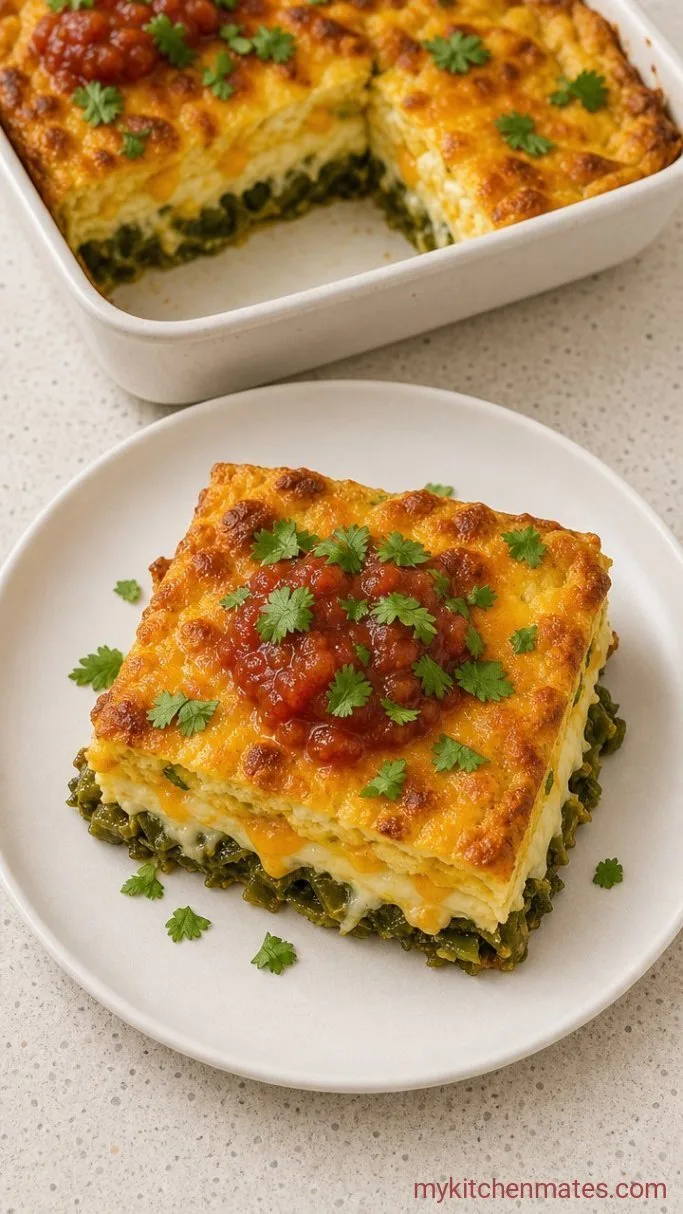 No-Fry Chili Relleno Casserole Step 4: Bake, Rest, and Serve
