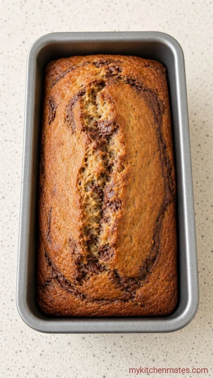 Nutella Banana Bread with a Chocolate Hazelnut Swirl Step 4: Bake the Banana Bread
