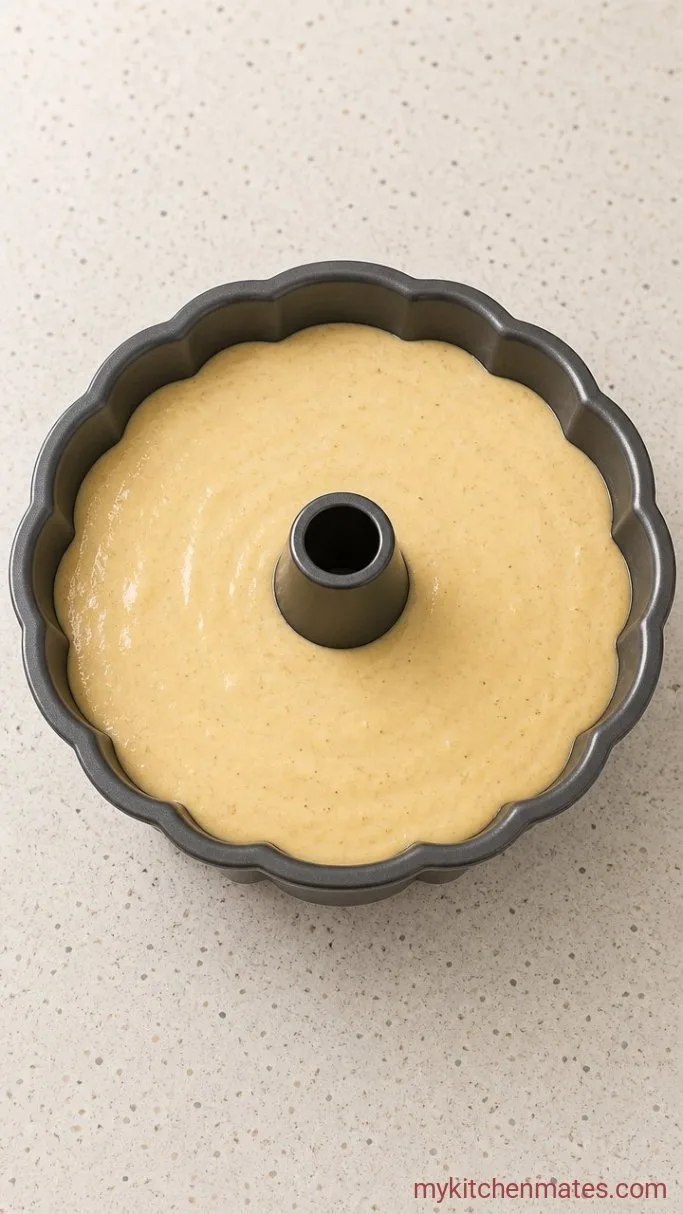 Eggnog Bundt Cake with Spiced Rum Glaze Step 4: Bake the Batter