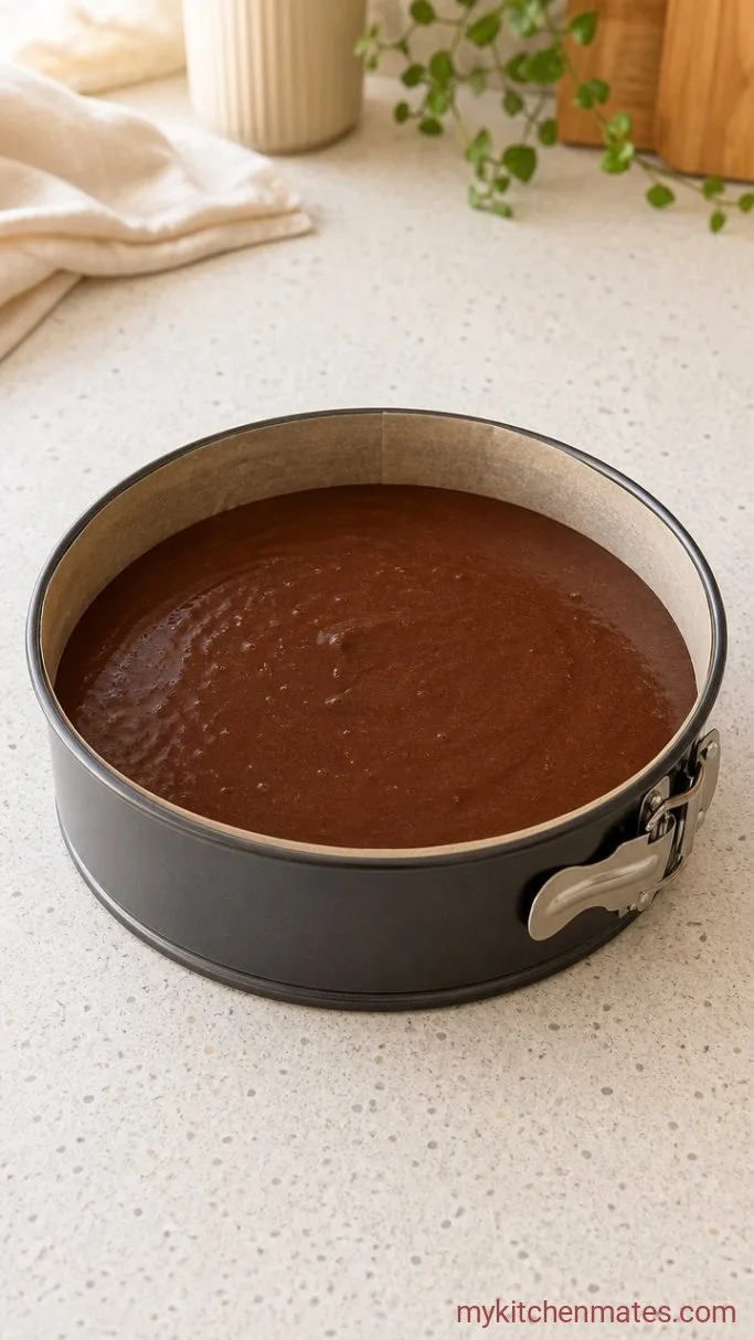 Rich Flourless Chocolate Truffle Cake Step 4: Bake the Cake