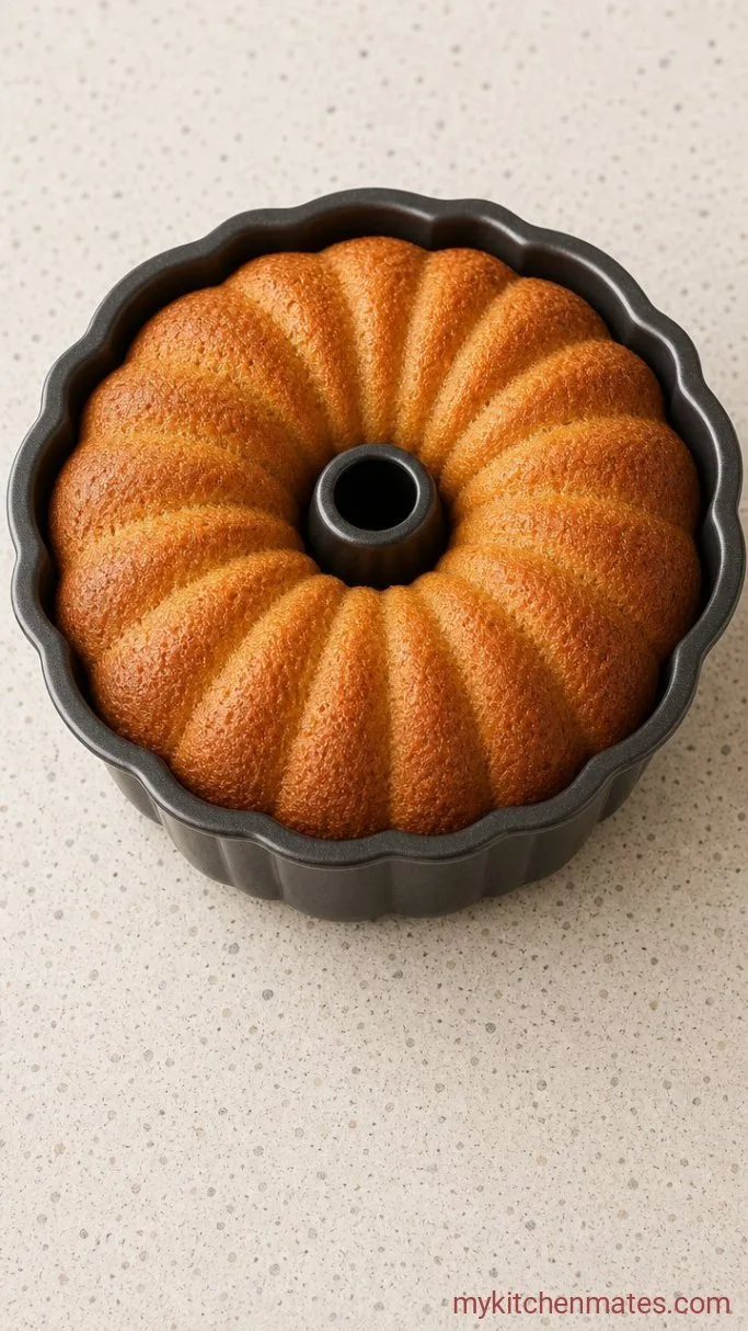 Moist Sour Cream Bundt Cake with Vanilla Glaze Step 4: Bake the Cake