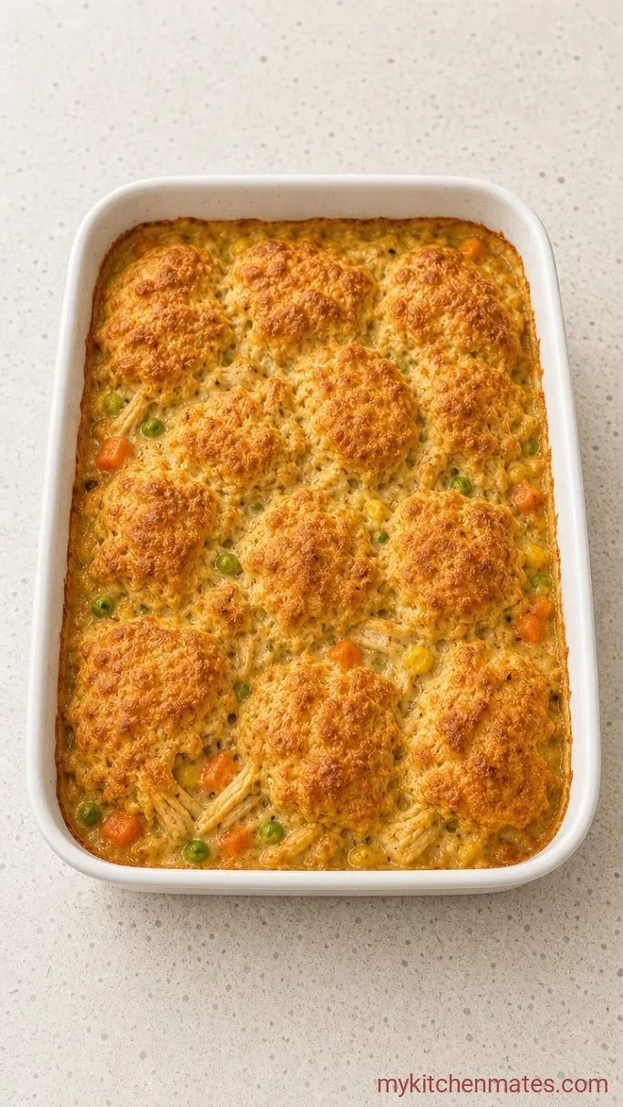 Easy Chicken Cobbler Casserole with Buttery Biscuit Topping Step 4: Bake the Casserole