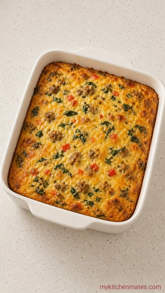 Fluffy High-Protein Cottage Cheese Breakfast Casserole Step 4: Bake the Casserole