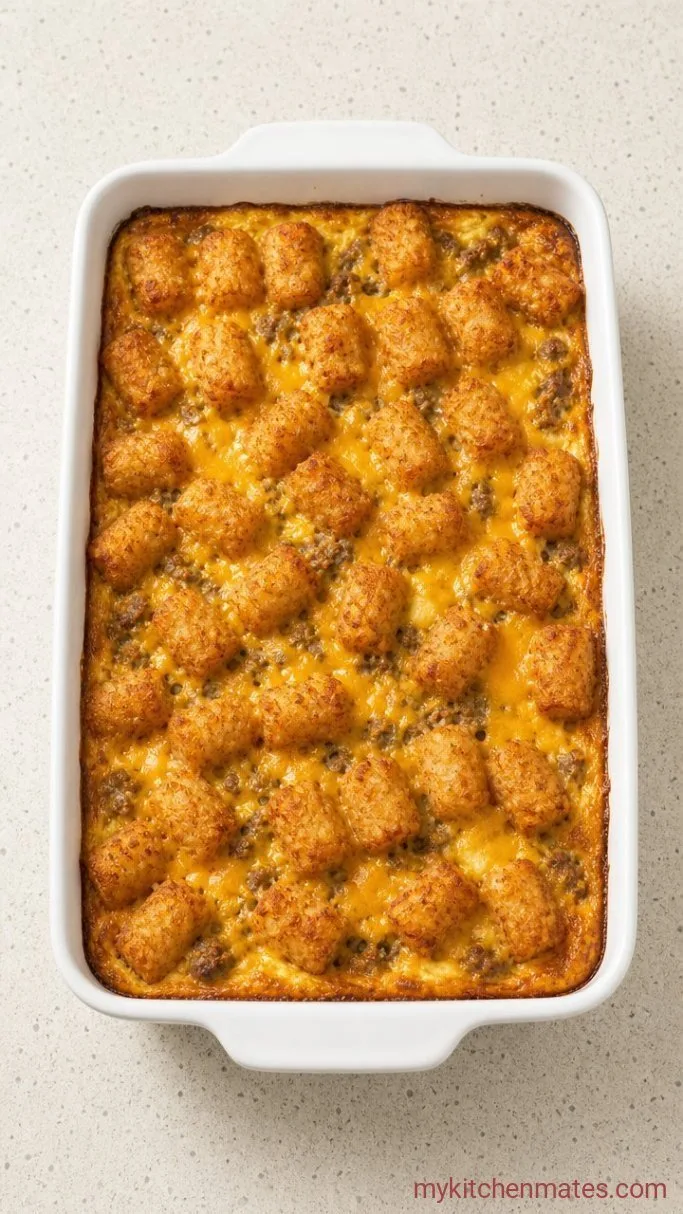 Crispy Tater Tot Breakfast Casserole (Make It the Night Before) Step 4: Bake the Casserole