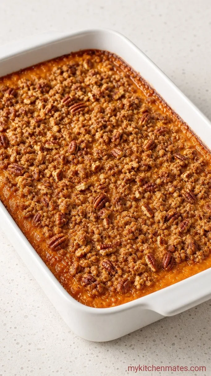 Classic Sweet Potato Casserole with Toasted Marshmallows Step 4: Bake the Casserole