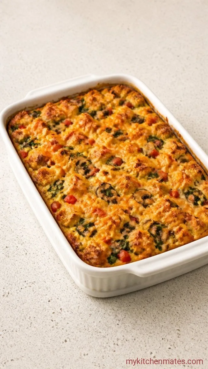 Hearty Vegan Breakfast Casserole with Cheesy Tofu Scramble Step 4: Bake the Casserole