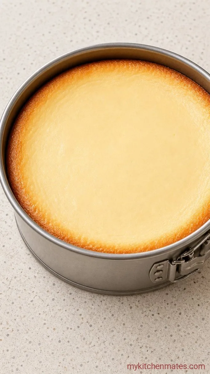 Silky White Chocolate Cheesecake (No Water Bath) Step 4: Bake the Cheesecake