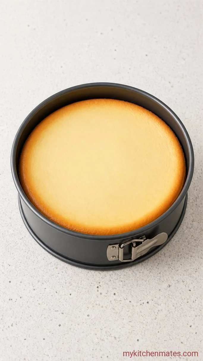 Fudgy Brownie Bottom Cheesecake Step 4: Bake the Cheesecake