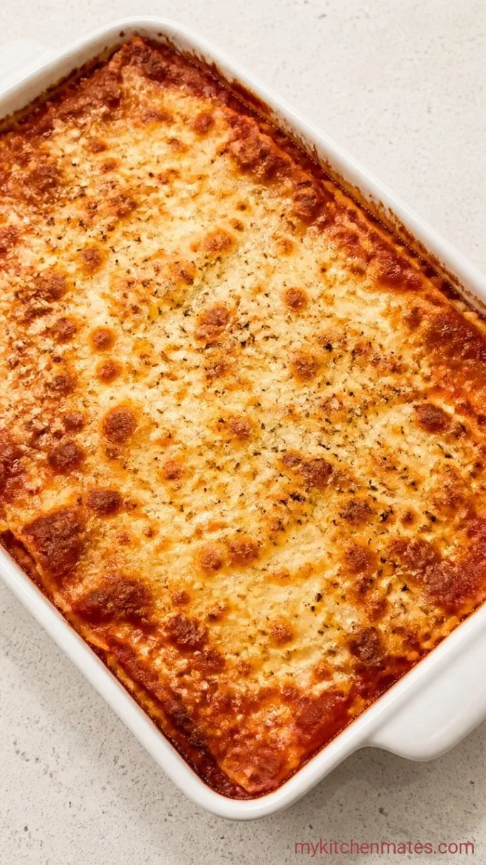 Hearty Vegetarian Eggplant Lasagna with Ricotta and Spinach Step 4: Bake the Lasagna