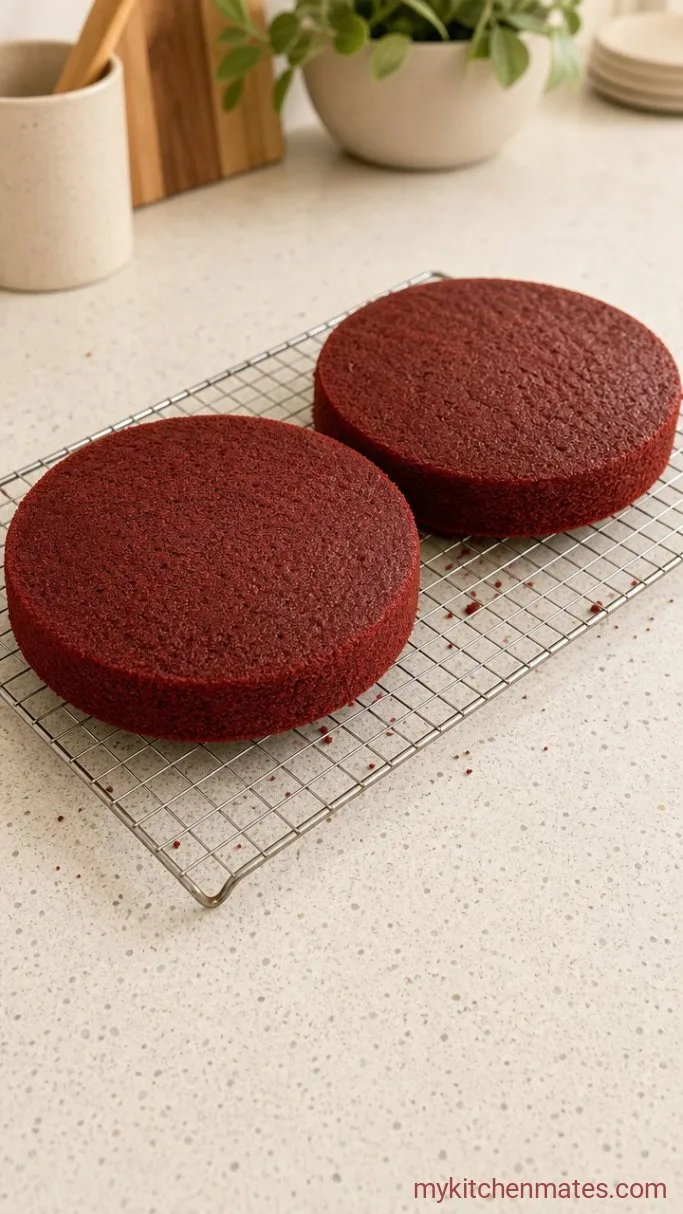 Moist Gluten Free Red Velvet Cake with Cream Cheese Frosting Step 4: Bake the Layers