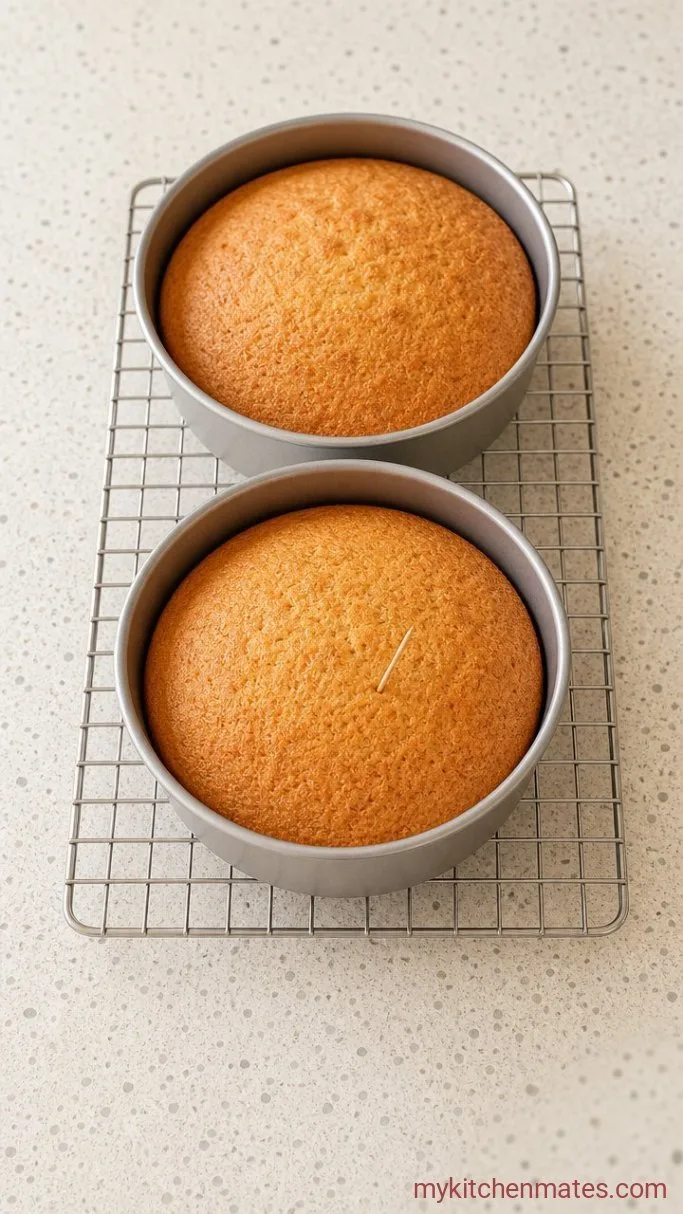 Fresh Strawberry Cake with Cream Cheese Icing Step 4: Bake the Layers