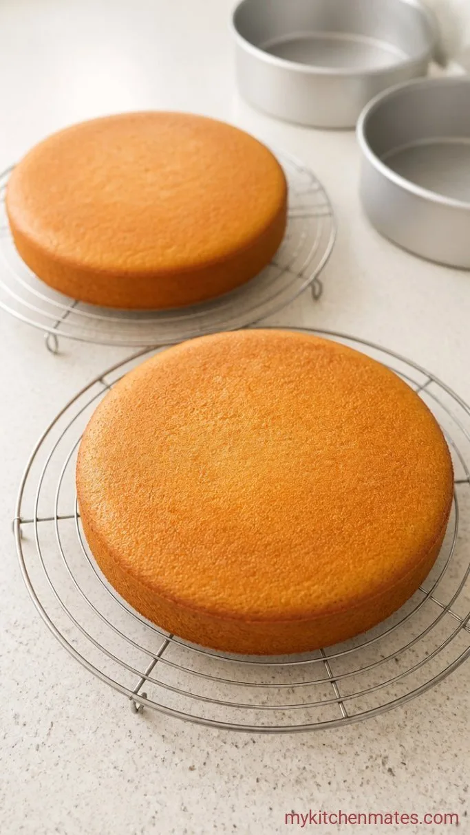 Moist Banana Layer Cake with Cream Cheese Frosting Step 4: Bake the Layers