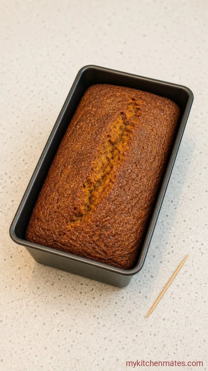Moist One-Bowl Cinnamon Pumpkin Bread Step 4: Bake the Loaf