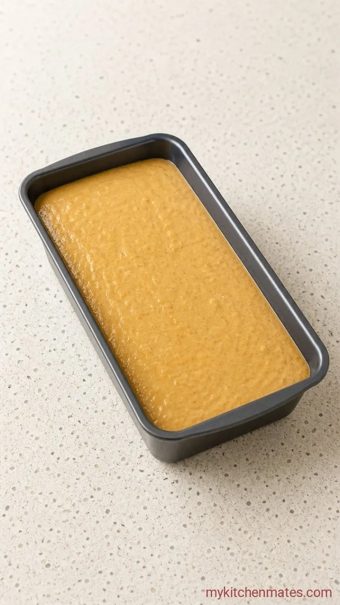 Moist One-Bowl Pumpkin Banana Bread Step 4: Bake the Loaf