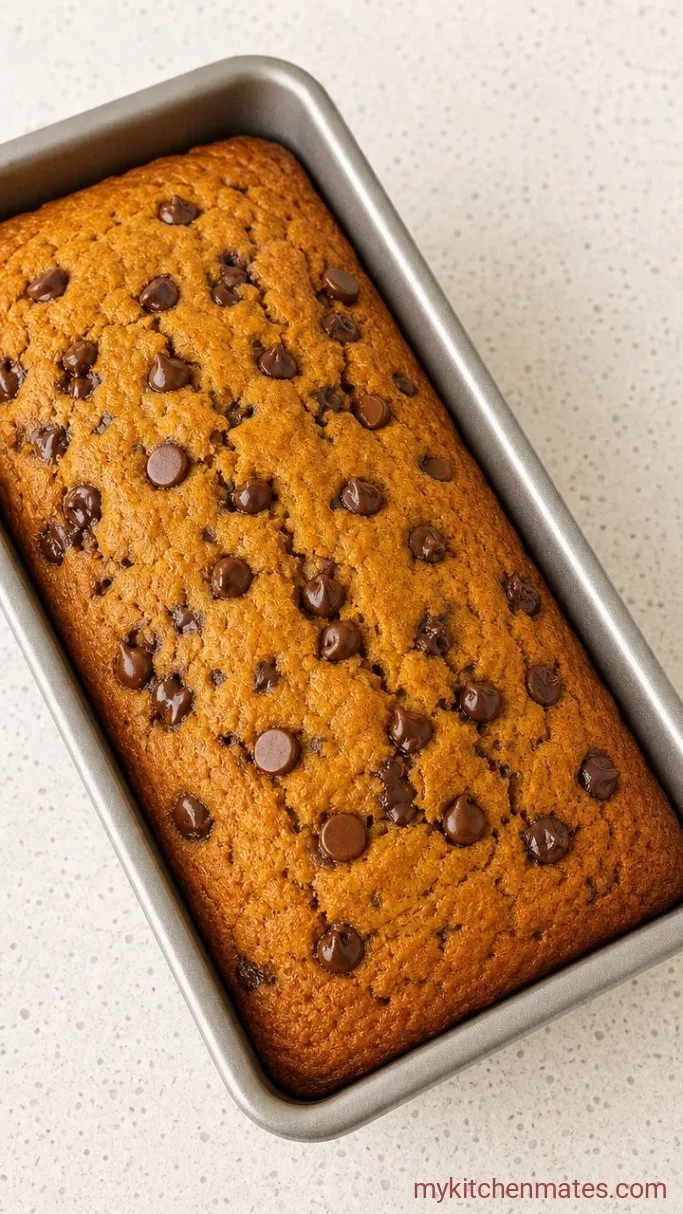 Moist Pumpkin Chocolate Chip Bread (One Bowl) Step 4: Bake the Loaf
