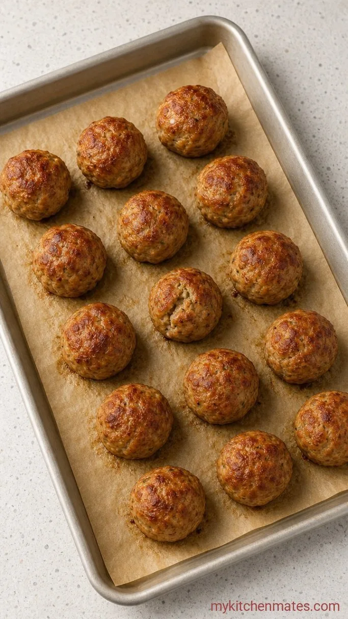 Baked Turkey Zucchini Meatballs (Juicy, Not Dry) Step 4: Bake the Meatballs