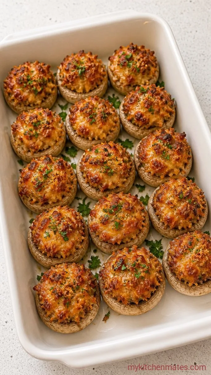Cheesy Sausage Stuffed Mushrooms Step 4: Bake the Mushrooms