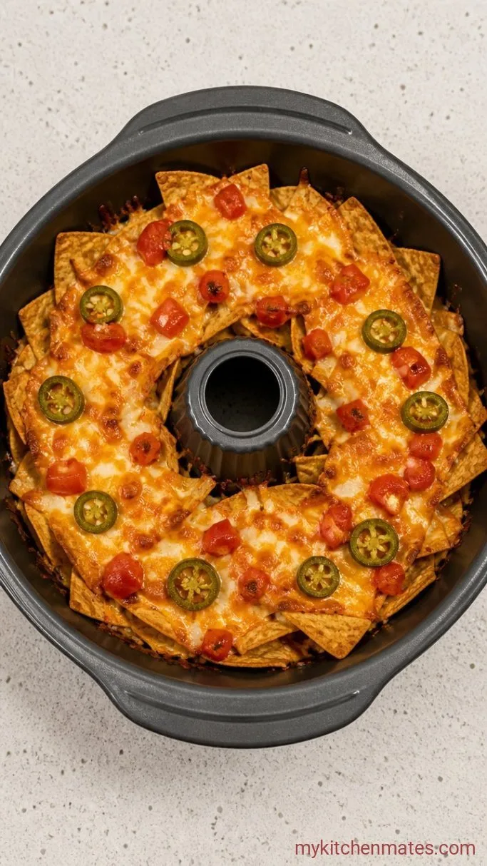 Cheesy Bundt Pan Nachos for Your Next Party Step 4: Bake the Nacho Ring