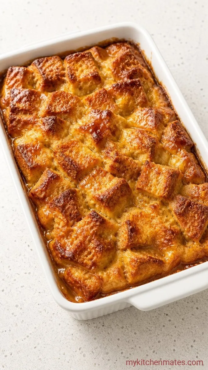 1-Hour Caramel Bread Pudding Step 4: Bake the Pudding
