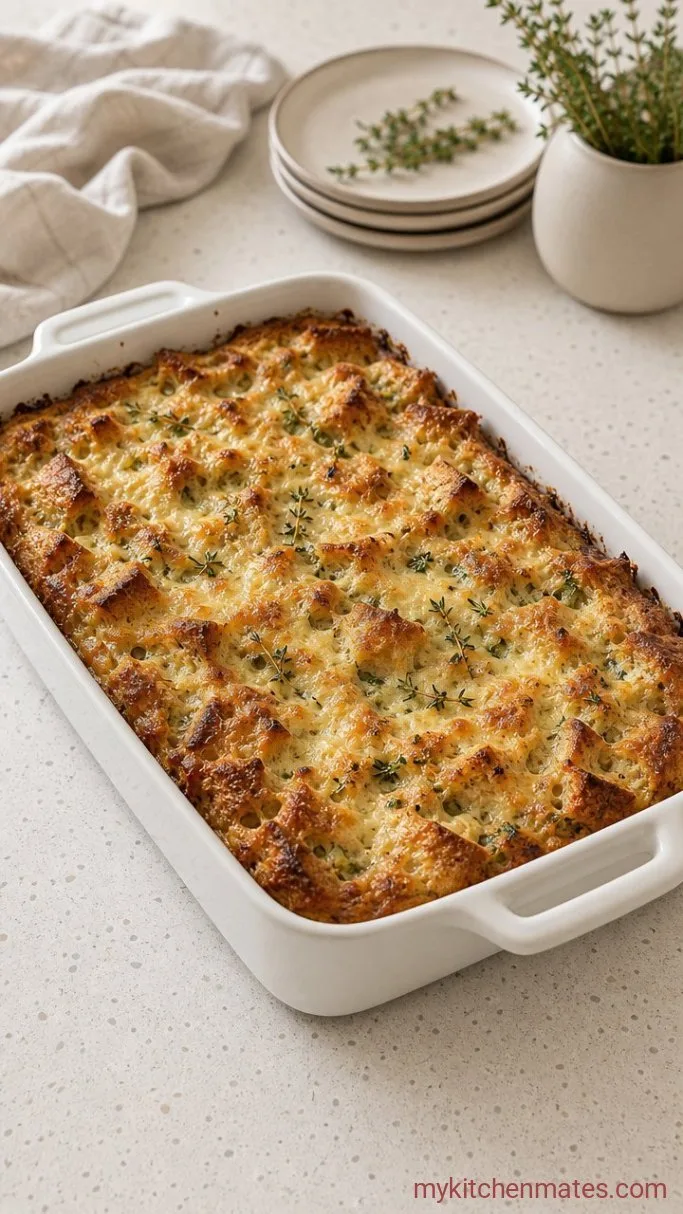 Savory Mushroom and Gruyère Bread Pudding Step 4: Bake the Pudding