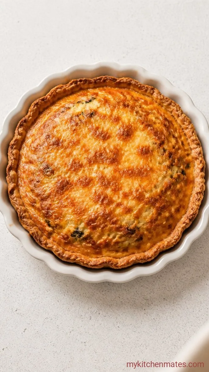 Easy Ham and Swiss Quiche with a Buttery Crust Step 4: Bake the Quiche