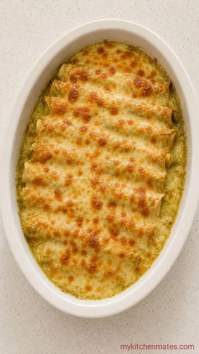 Creamy Crockpot Chicken Enchiladas Step 4: Bake Until Bubbly