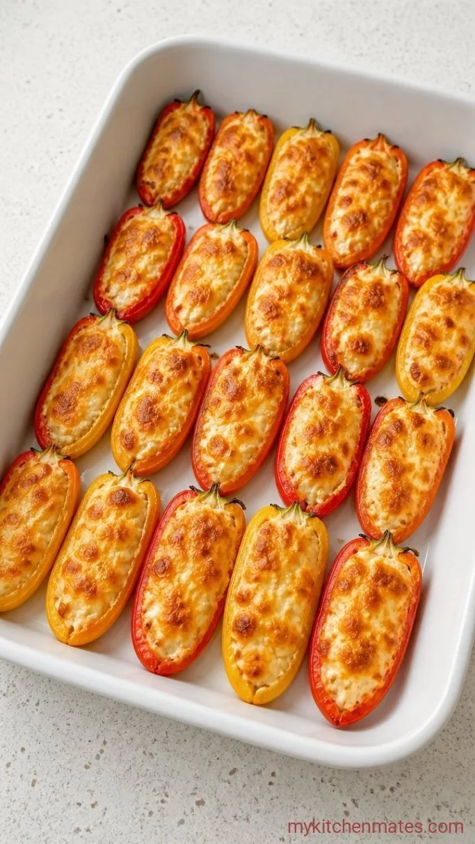 30-Minute Cheesy Bacon Stuffed Mini Peppers Step 4: Bake Until Bubbly