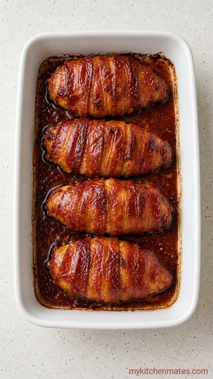 Bacon Wrapped Chicken Breast with Brown Sugar Glaze Step 4: Bake Until Crispy and Glazed