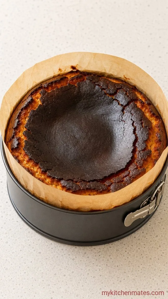 Basque Burnt Cheesecake: Creamy, Caramelized, and Crustless Step 4: Bake Until Dark and Jiggly