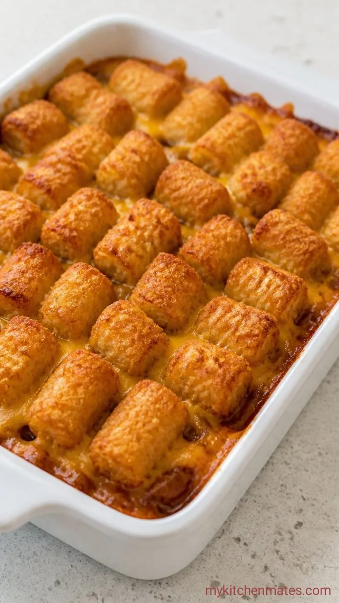 Cheesy Mexican Tater Tot Casserole Step 4: Bake Until Golden and Bubbly