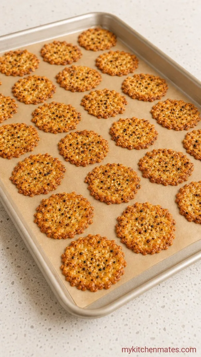 Crispy 3-Ingredient Cottage Cheese Crackers Step 4: Bake Until Golden and Crisp
