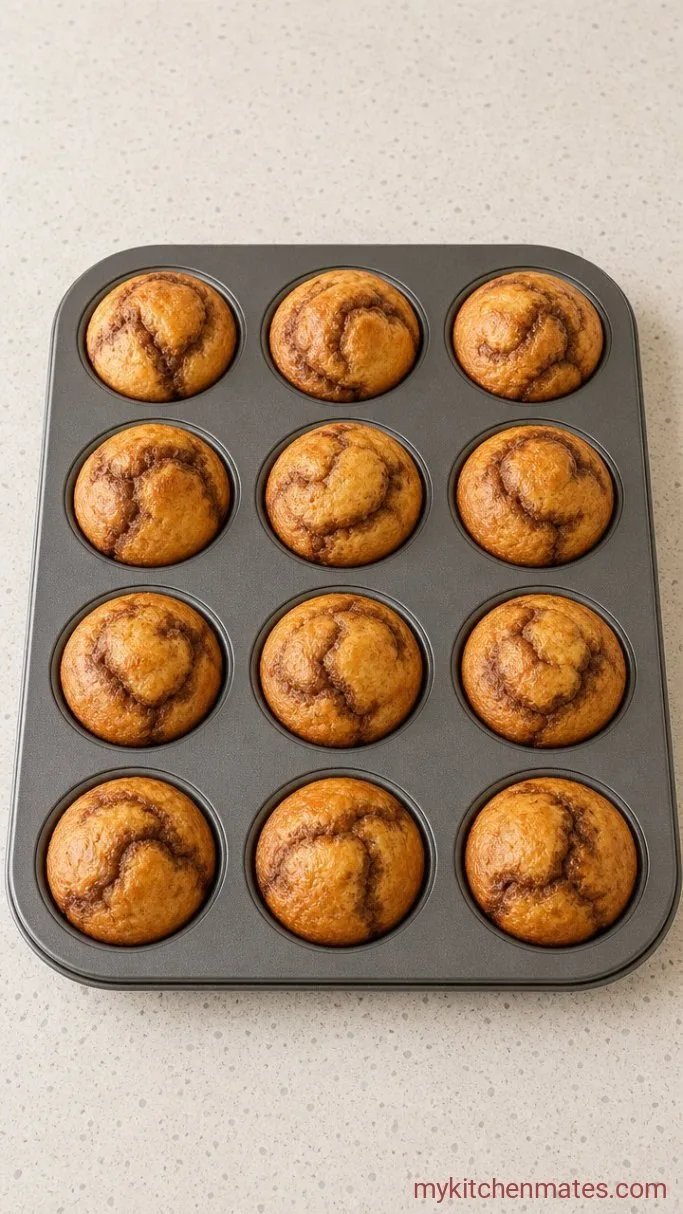 High-Protein Cottage Cheese Cinnamon Roll Muffins Step 4: Bake Until Golden
