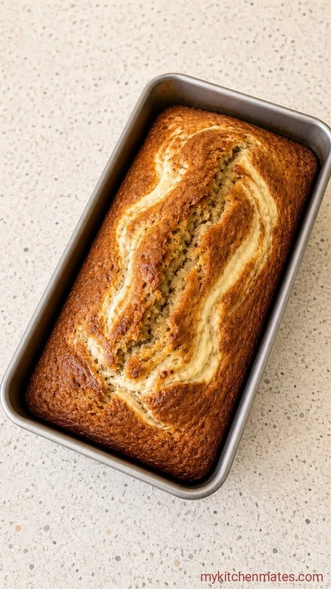 Cream Cheese Banana Bread with a Tangy Swirl Step 4: Bake Until Golden