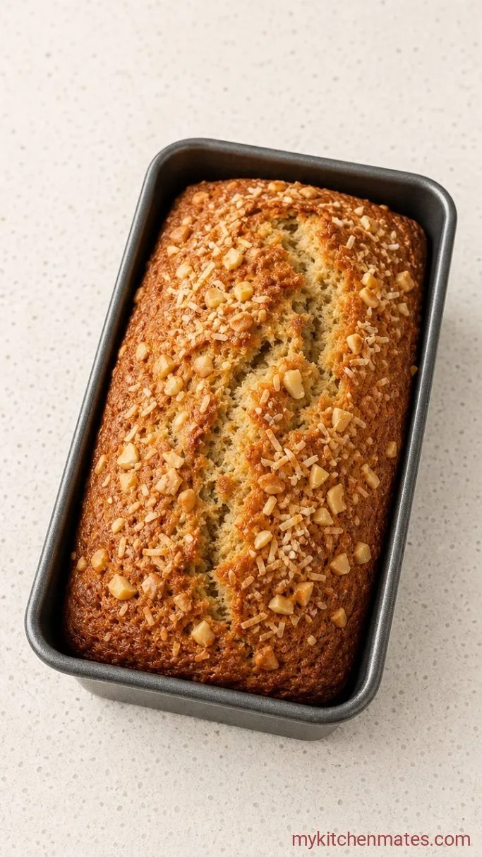 Moist Hawaiian Banana Bread with Pineapple and Coconut Step 4: Bake Until Golden
