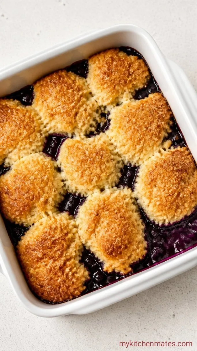 Easy Blueberry Cobbler with Fluffy Biscuit Topping Step 4: Bake Until Golden