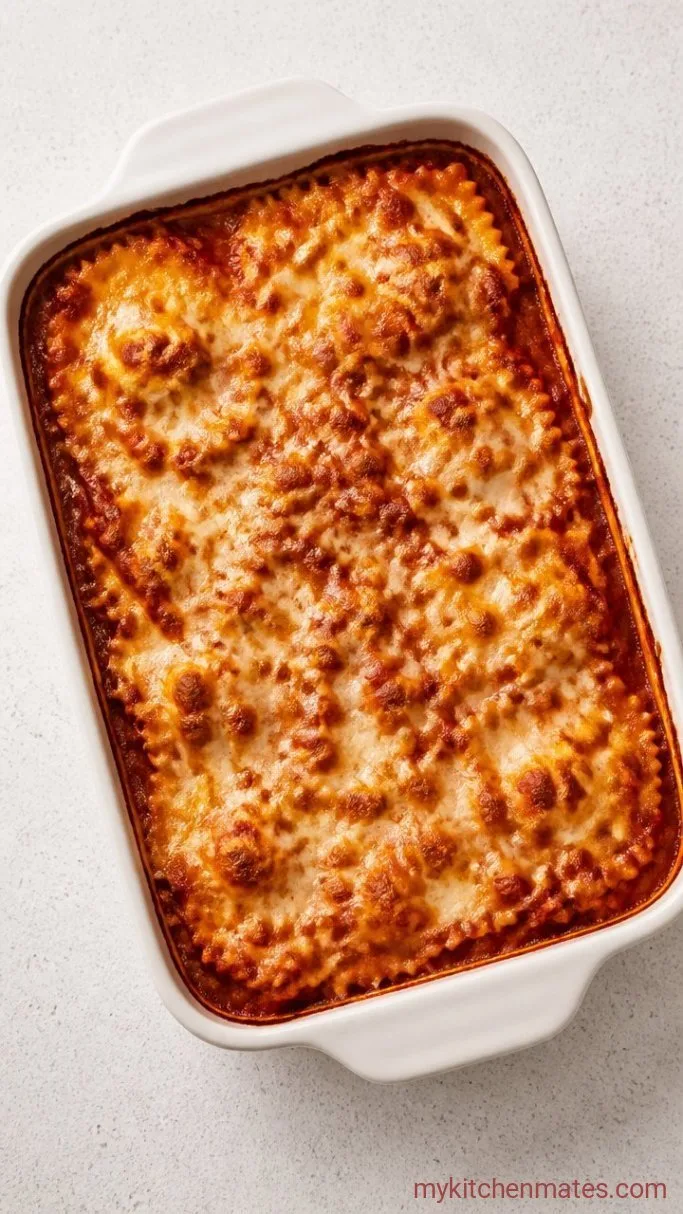 Easy No-Boil Baked Ravioli Casserole Step 4: Bake Until Golden