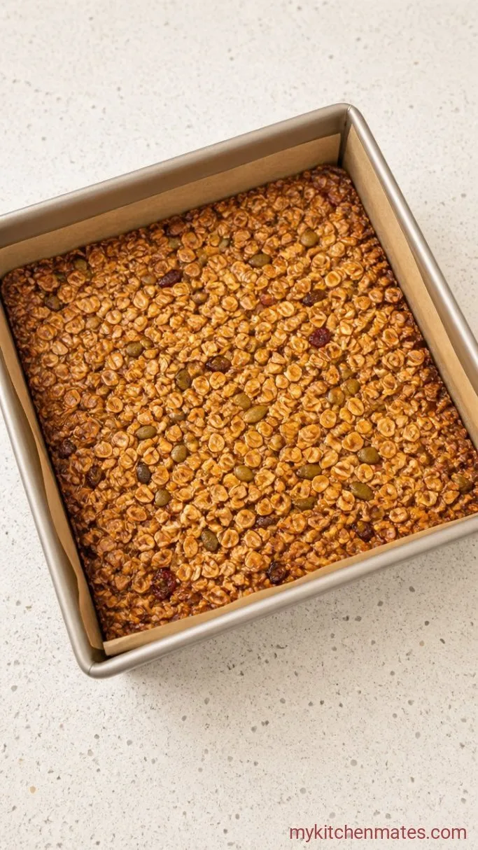 Crunchy Oat and Honey Granola Bars (Nature Valley Copycat) Step 4: Bake Until Golden
