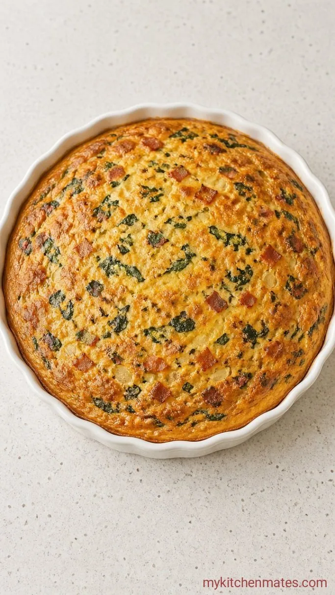 Fluffy Crustless Quiche with Cottage Cheese Step 4: Bake Until Just Set