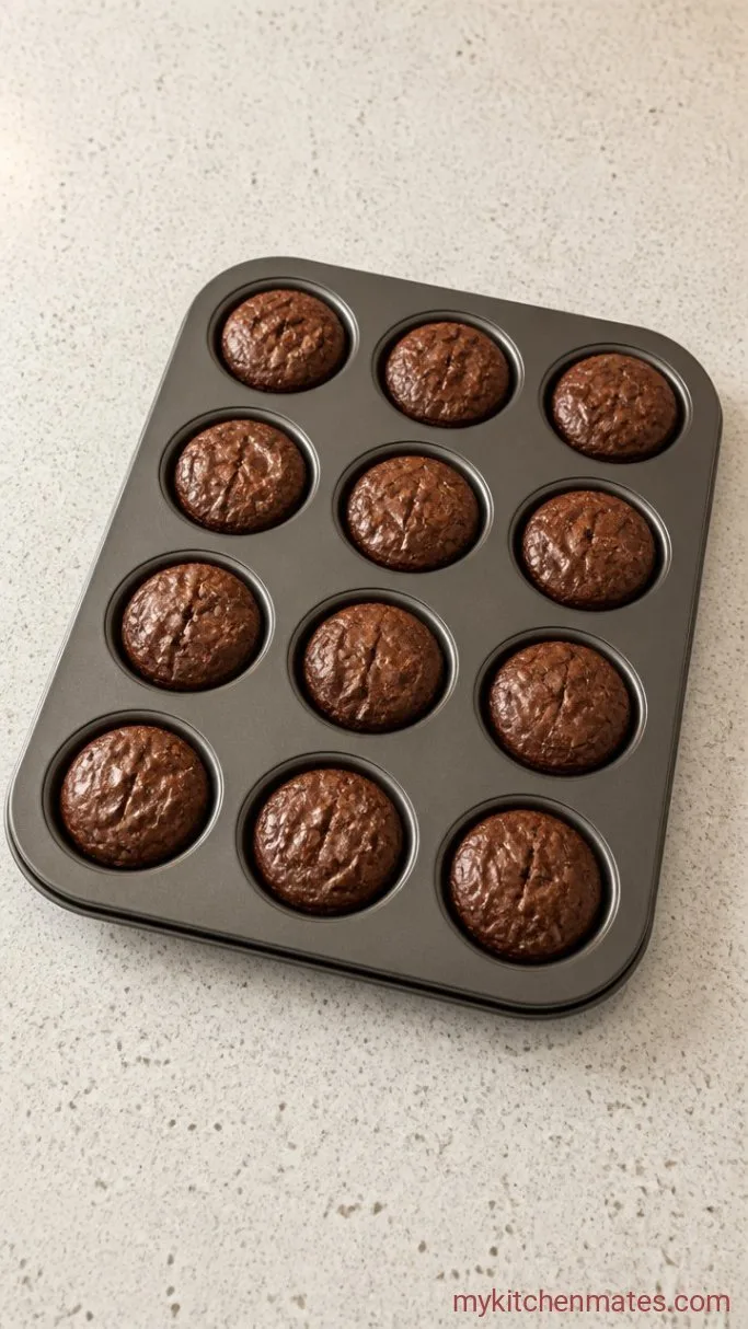 Fudgy 20-Minute Mini Brownie Bites Step 4: Bake Until Just Set