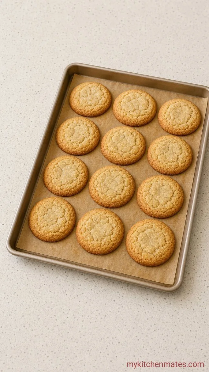Soft and Chewy Sugar Cookies Step 4: Bake Until Pale Gold