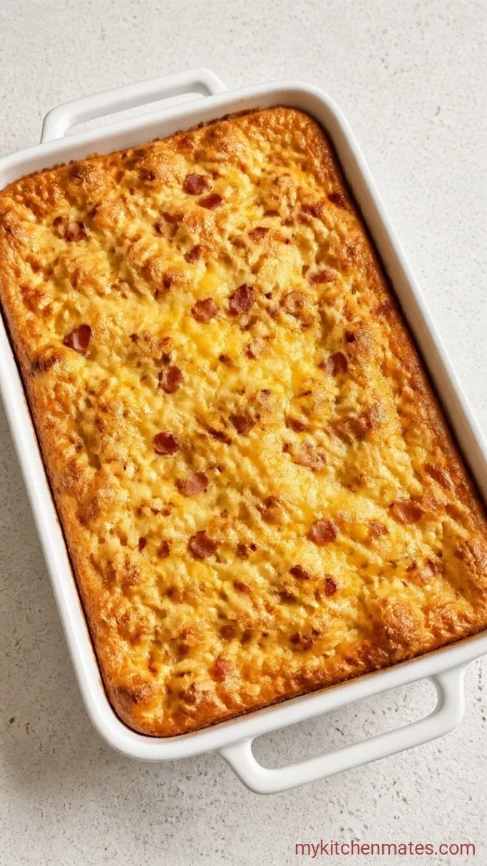 Make-Ahead Cheesy Breakfast Potato Casserole Step 4: Bake Until Set
