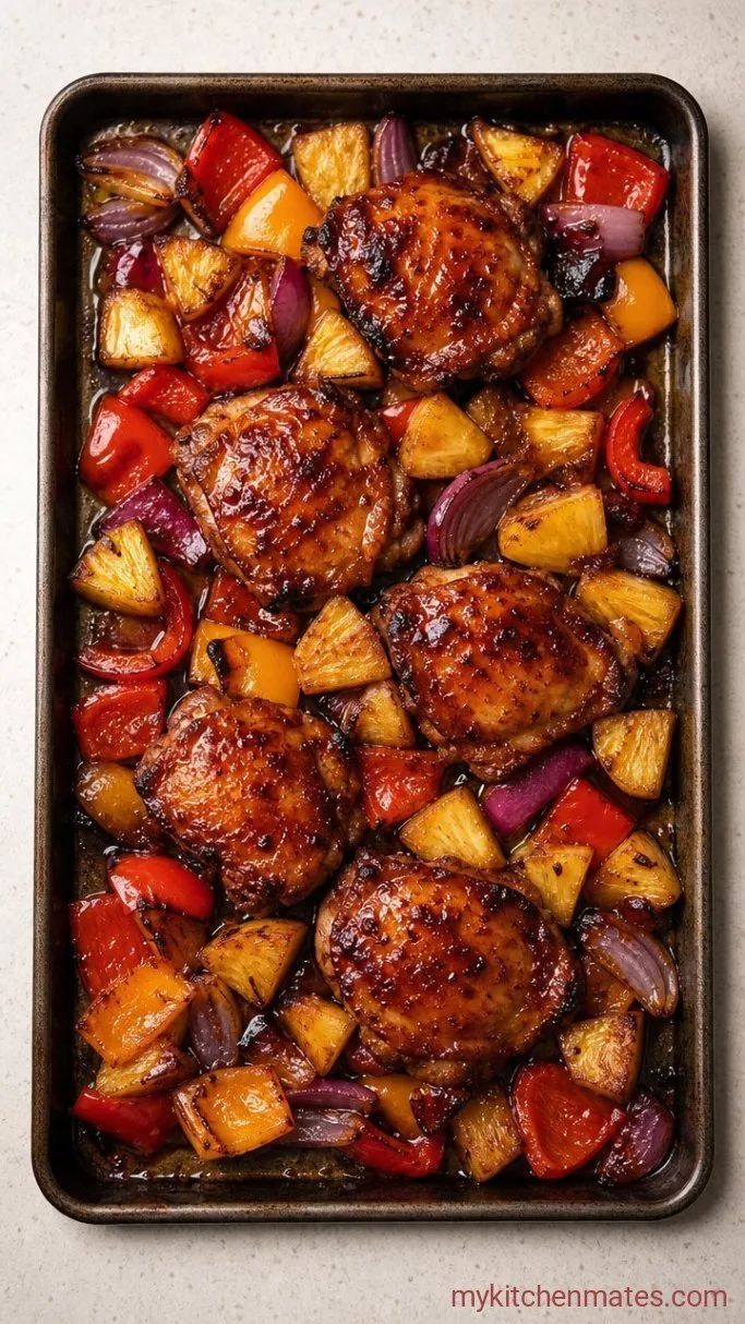 30-Minute Hawaiian Sheet Pan Chicken Step 4: Bake Until Sticky