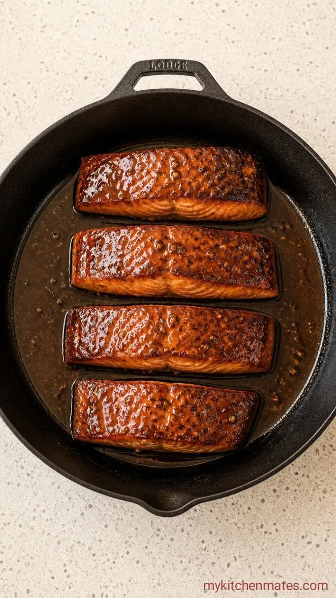 20-Minute Sticky Honey Garlic Salmon Step 4: Baste and Finish