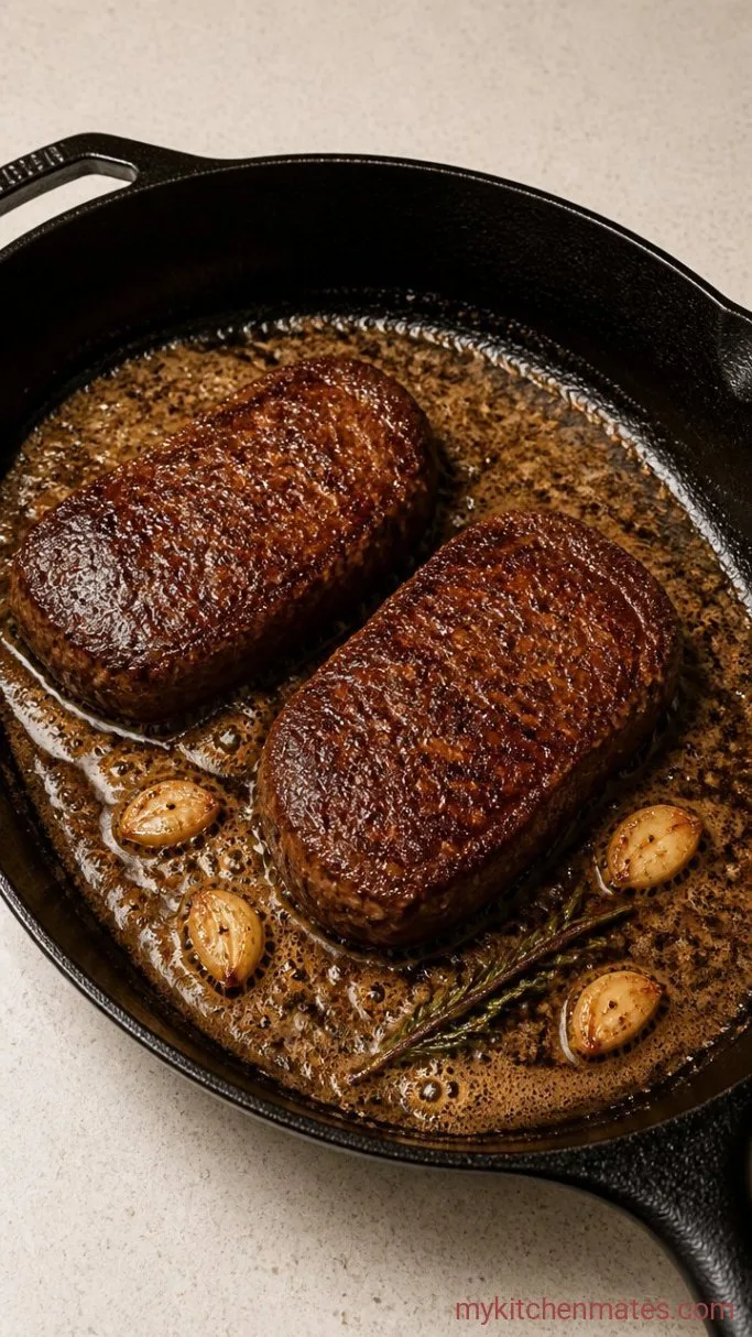 Cast Iron Steak with Garlic Butter (No Oven, All Stovetop) Step 4: Baste the Steaks and Check Doneness
