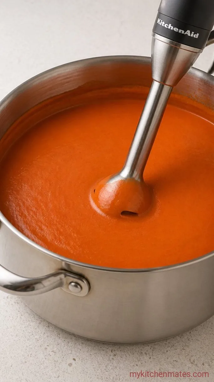Nordstrom Tomato Basil Soup (Creamy Homemade Copycat) Step 4: Blend Until Smooth